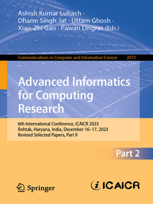 cover image of Advanced Informatics for Computing Research